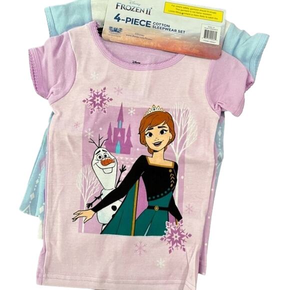 Disney Girl's Frozen Pajamas 4 Piece Cotton Set Size 2T NWT - Picture 1 of 7